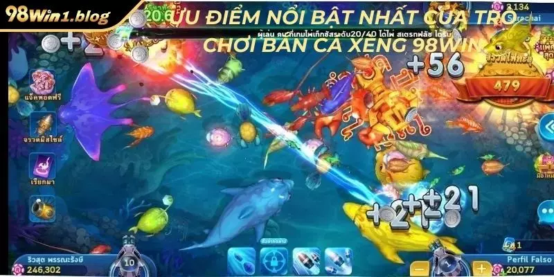Ưu điểm nổi bật nhất của trò chơi Bắn cá xèng 98Win